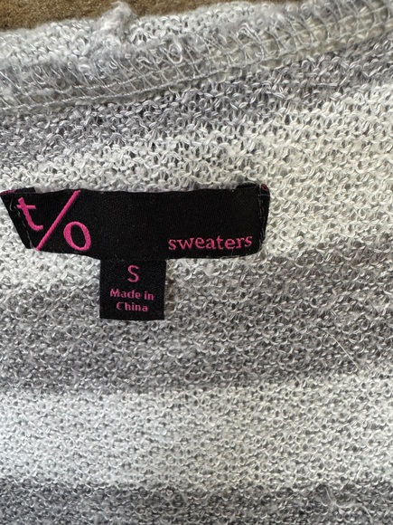 t/o sweaters- grey on grey light cardigan-size small - Picture 2 of 8